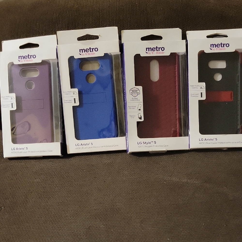Metro LG Aristo 5 and Stylo 5 Cases - Violet, Cobalt, Burgundy, Ebony